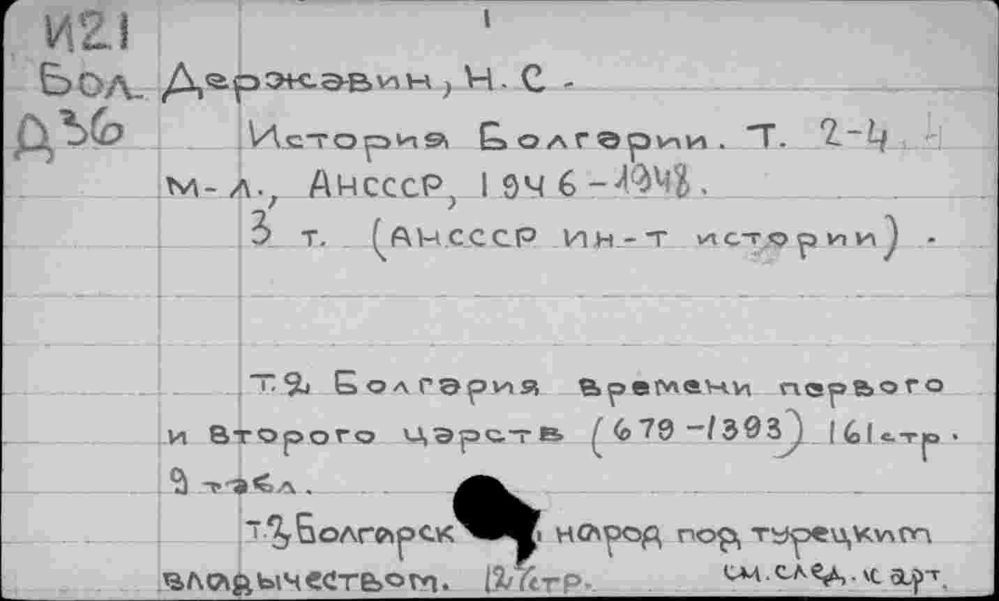 ﻿И2.1
I
ЬОЛ-	, ч. с
Историэ Болгарии. Т. *2. ли-а-л АчсссР^ 194 6-4^4^,
3 т. ^АЧ.С.ССР Ин.-т иг сто р и и ■
'■% Болгария Врегиет-чи первого И ВтОроГО ЦЭрОТВ ^<о79“/393/ |б|е.тк»
ВЛ(ЛйЬ1Ч€Сте>ог*1. {%/йтР сдл.с-ле^.кс а.р